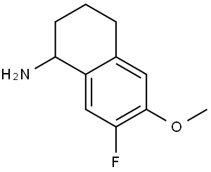 7-Fluoro-1,2,3,4-tetrahydro-6-methoxy-1-naphthalenamine 结构式