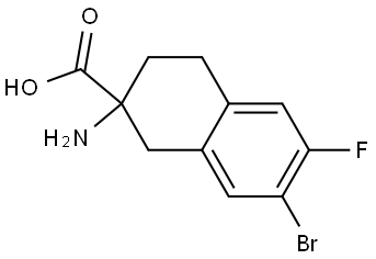 2-Amino-7-bromo-6-fluoro-1,2,3,4-tetrahydro-2-naphthalenecarboxylic acid 结构式