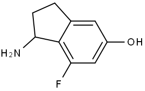 1-amino-7-fluoro-2,3-dihydro-1H-inden-5-ol 结构式