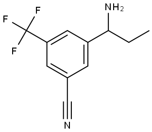 3-(1-AMINOPROPYL)-5-(TRIFLUOROMETHYL)BENZONITRILE 结构式