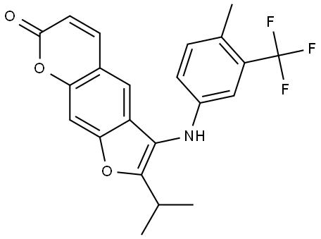 7H-Furo[3,2-g][1]benzopyran-7-one, 2-(1-methylethyl)-3-[[4-methyl-3-(trifluoromethyl)phenyl]amino]- 结构式