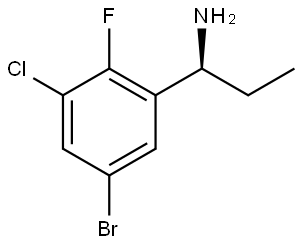 (1S)-1-(5-BROMO-3-CHLORO-2-FLUOROPHENYL)PROPYLAMINE 结构式