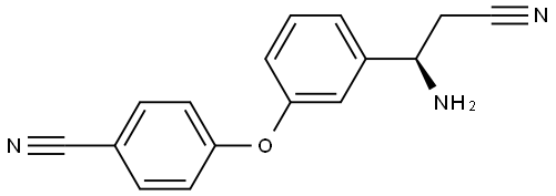 4-[3-((1R)-1-AMINO-2-CYANOETHYL)PHENOXY]BENZENECARBONITRILE 结构式