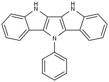 5H-Pyrrolo[3,2-b:4,5-b′]diindole, 6,11-dihydro-11-phenyl- 结构式