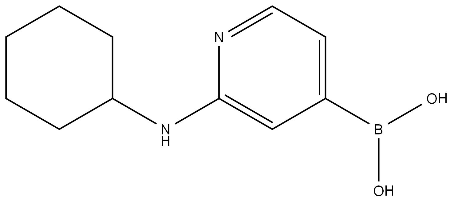 B-[2-(Cyclohexylamino)-4-pyridinyl]boronic acid 结构式