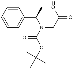 2-[tert-butoxycarbonyl-[(1R)-1-phenylethyl]amino]acetic acid 结构式
