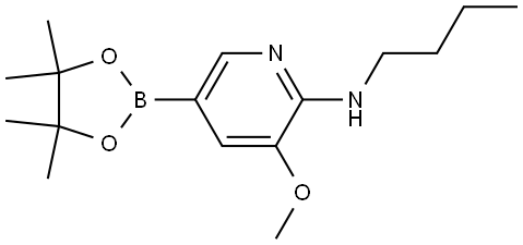 N-Butyl-3-methoxy-5-(4,4,5,5-tetramethyl-1,3,2-dioxaborolan-2-yl)-2-pyridinamine 结构式