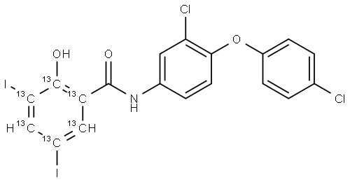 雷复尼特-13C6 结构式