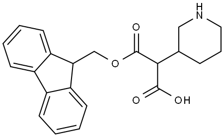 3-((9H-芴-9-基)甲氧基)-3-氧代-2-(哌啶-3-基)丙酸 结构式
