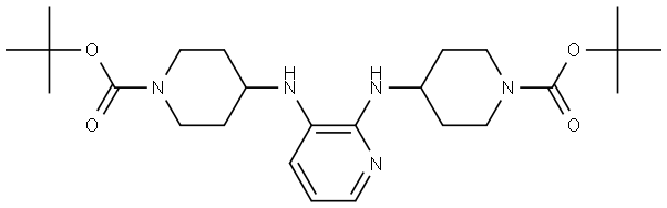 DI-TERT-BUTYL 4,4'-(PYRIDINE-2,3- DIYLBIS(AZANEDIYL))BIS(PIPERIDINE-1-CARBOXYLATE) 结构式