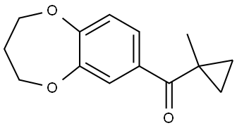 (3,4-Dihydro-2H-1,5-benzodioxepin-7-yl)(1-methylcyclopropyl)methanone 结构式