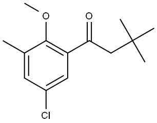 1-(5-Chloro-2-methoxy-3-methylphenyl)-3,3-dimethyl-1-butanone 结构式
