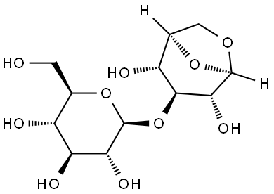 1,6-脱水3-O-Α-D吡喃葡糖基Β-D-D-吡喃葡萄糖 结构式