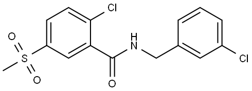 2-Chloro-N-[(3-chlorophenyl)methyl]-5-(methylsulfonyl)benzamide 结构式