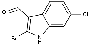 2-bromo-6-chloro-1H-indole-3-carbaldehyde 结构式