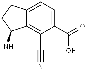 (3S)-3-amino-4-cyano-2,3-dihydro-1H-indene-5-carboxylic acid 结构式