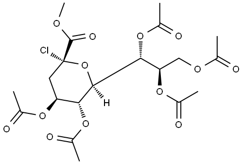 D-glycero-β-D-galacto-2-Nonulopyranosonic acid, 2-chloro-2,3-dideoxy-, methyl ester, pentaacetate (9CI) 结构式