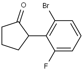 2-(2-bromo-6-fluorophenyl)cyclopentanone 结构式