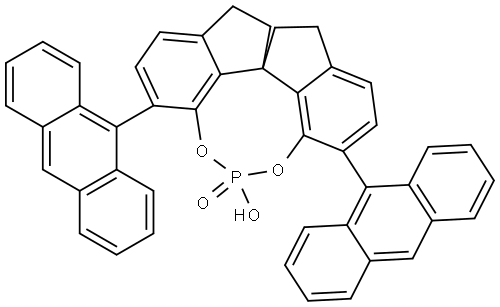 (S)-6,6'-二(9-蒽基)螺环二酚磷酸酯 结构式