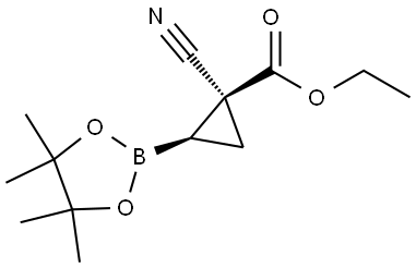 ethyl 1-cyano-2-(4,4,5,5-tetramethyl-1,3,2-dioxaborolan-2-yl)cyclopropane-1-carboxylate 结构式