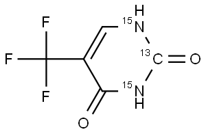 [2-13C,15N2-三氟胸腺嘧啶 结构式