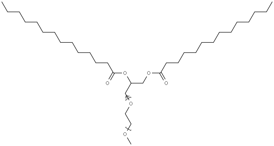 12-二肉豆蔻酰-RAC-甘油-3-甲氧基聚乙二醇2000 结构式