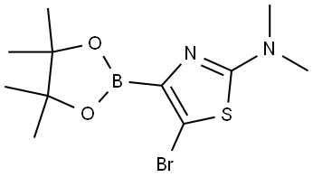 5-Bromo-2-(dimethylamino)thiazole-4-boronic acid pinacol ester 结构式