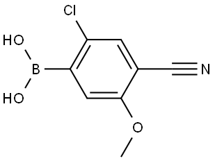 2-Chloro-4-cyano-5-methoxyphenylboronic acid 结构式