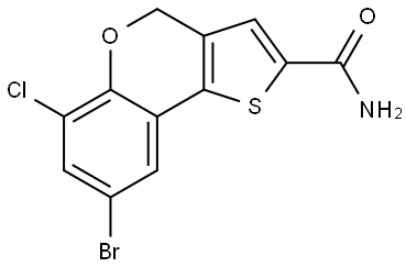 8-bromo-6-chloro-4h-thieno[3,2-c]chromene-2-carboxamide 结构式