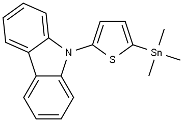 9-(5-(trimethylstannyl)thiophen-2-yl)-9H-carbazole 结构式