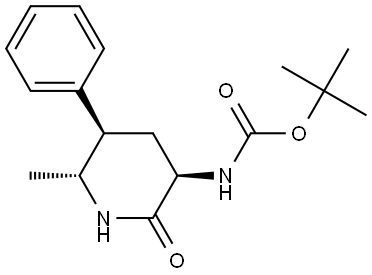 tert-butyl N-[(3R,5R,6R)-6-methyl-2-oxo-5-phenyl-3-piperidyl]carbamate 结构式