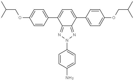 4-(4,7-双(4-异丁氧基苯基)-2H-苯并[D][1,2,3]三氮唑-2-基)苯胺 结构式