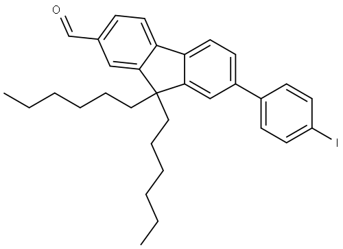 9H-Fluorene-2-carboxaldehyde, 9,9-dihexyl-7-(4-iodophenyl)- 结构式