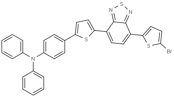 4-(5-(4-(5-BROMOTHIOPHEN-2-YL)BENZO[C][1,2,5]THIADIAZOL-7-YL)-THIOPHEN-2-YL)-N,N-DIPHENYLBENZENAMINE 结构式