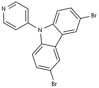 9H-Carbazole, 3,6-dibromo-9-(4-pyridinyl)- 结构式