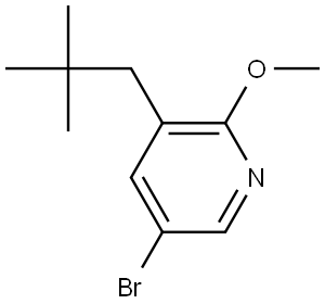 5-Bromo-3-(2,2-dimethylpropyl)-2-methoxypyridine 结构式