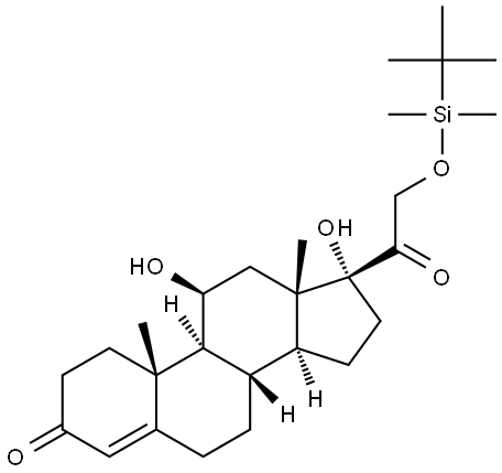 17-O-tert-Butyldimethylsilyl-11-hydrocortisone 结构式