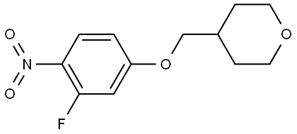 4-((3-Fluoro-4-nitrophenoxy)methyl)tetrahydro-2H-pyran 结构式