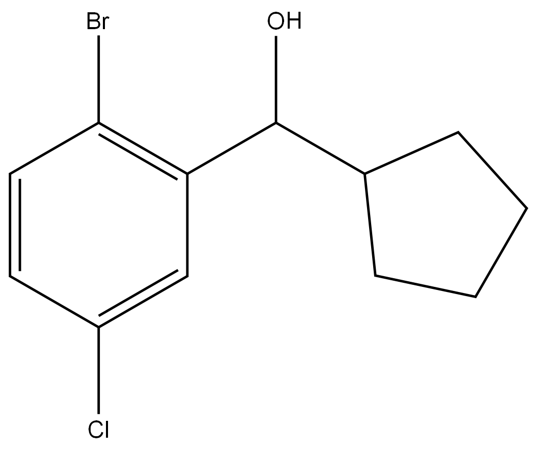 2-Bromo-5-chloro-α-cyclopentylbenzenemethanol 结构式