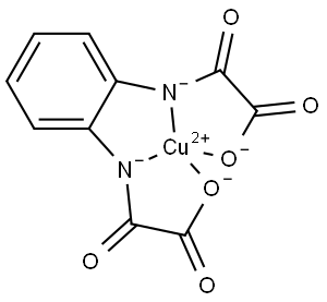 Cuprate(2-), [[2,2′-[1,2-phenylenedi(imino-κN)]bis[2-oxoacetato-κO]](4-)]-, (SP-4-2)- 结构式