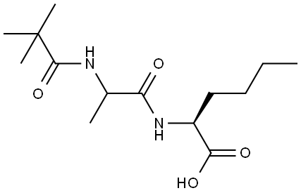 2-[2-(2,2-二甲基丙酰氨基)丙酰氨基]己酸 结构式