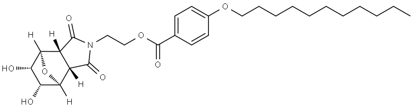 2-((3aR,4R,5S,6R,7S,7aS)-5,6-dihydroxy-1,3-dioxohexahydro-1H-4,7-epoxyisoindol-2(3H)-yl)ethyl 4-(undecyloxy)benzoate 结构式