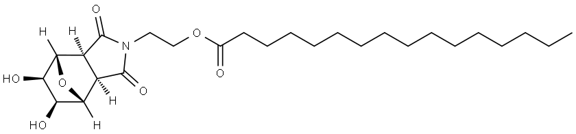 2-((3aR,4R,5S,6R,7S,7aS)-5,6-dihydroxy-1,3-dioxohexahydro-1H-4,7-epoxyisoindol-2(3H)-yl)ethyl palmitate 结构式