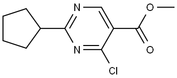 5-Pyrimidinecarboxylic acid, 4-chloro-2-cyclopentyl-, methyl ester 结构式