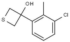 3-(3-Chloro-2-methylphenyl)-3-thietanol 结构式