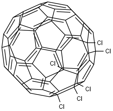 [5,6]Fullerene-C60-Ih, 1,6,9,12,15,18-hexachloro-1,6,9,12,15,18-hexahydro- 结构式