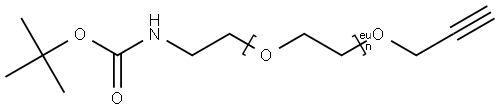 叔丁氧羰基-PEG12-丙炔 结构式