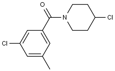 (3-Chloro-5-methylphenyl)(4-chloro-1-piperidinyl)methanone 结构式