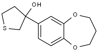 3-(3,4-Dihydro-2H-1,5-benzodioxepin-7-yl)tetrahydrothiophene-3-ol 结构式