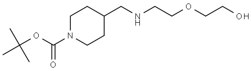 tert-butyl 4-(((2-(2-hydroxyethoxy)ethyl)amino)methyl)piperidine-1-carboxylate 结构式